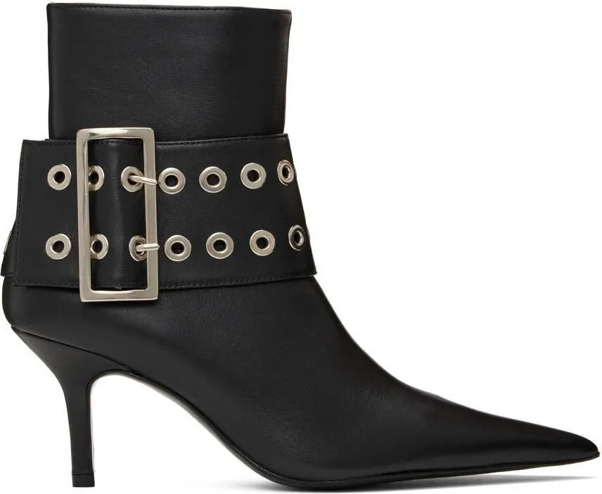 ABRA Black Big Belt Boots