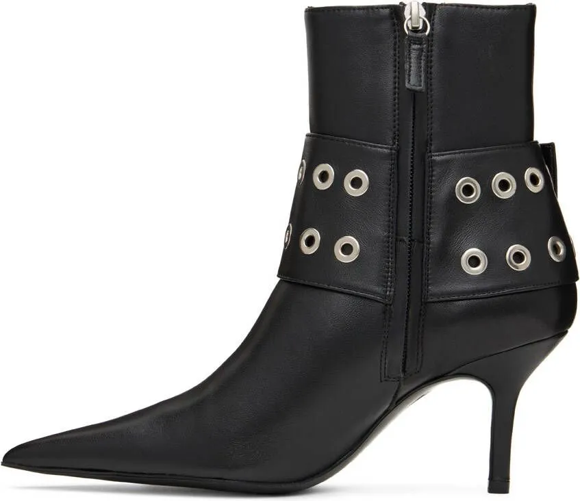 ABRA Black Big Belt Boots