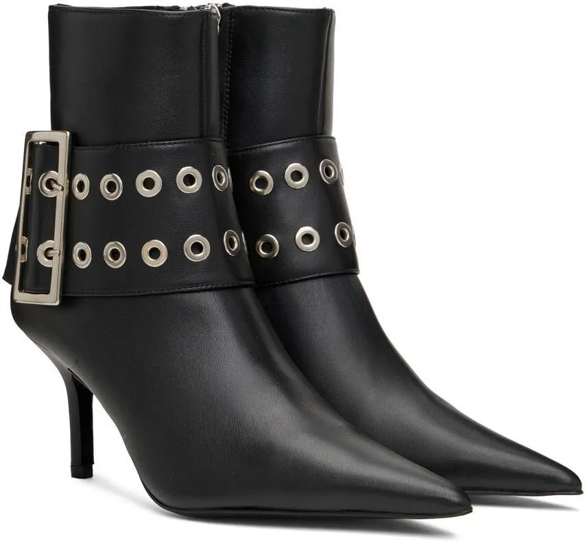 ABRA Black Big Belt Boots