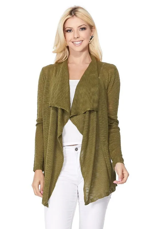 Alina Drape Front Sweater Cardigan