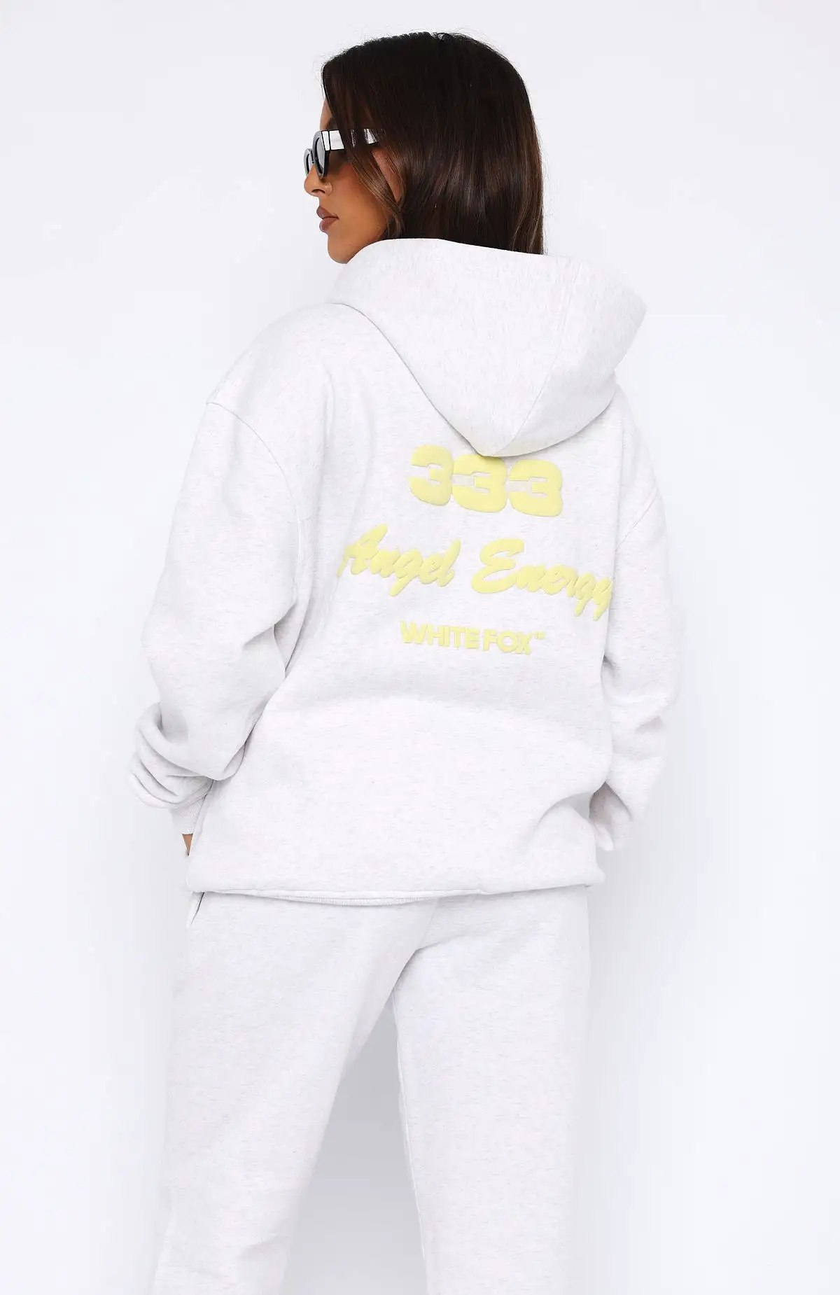 Angel Energy Oversized Hoodie Grey Marle