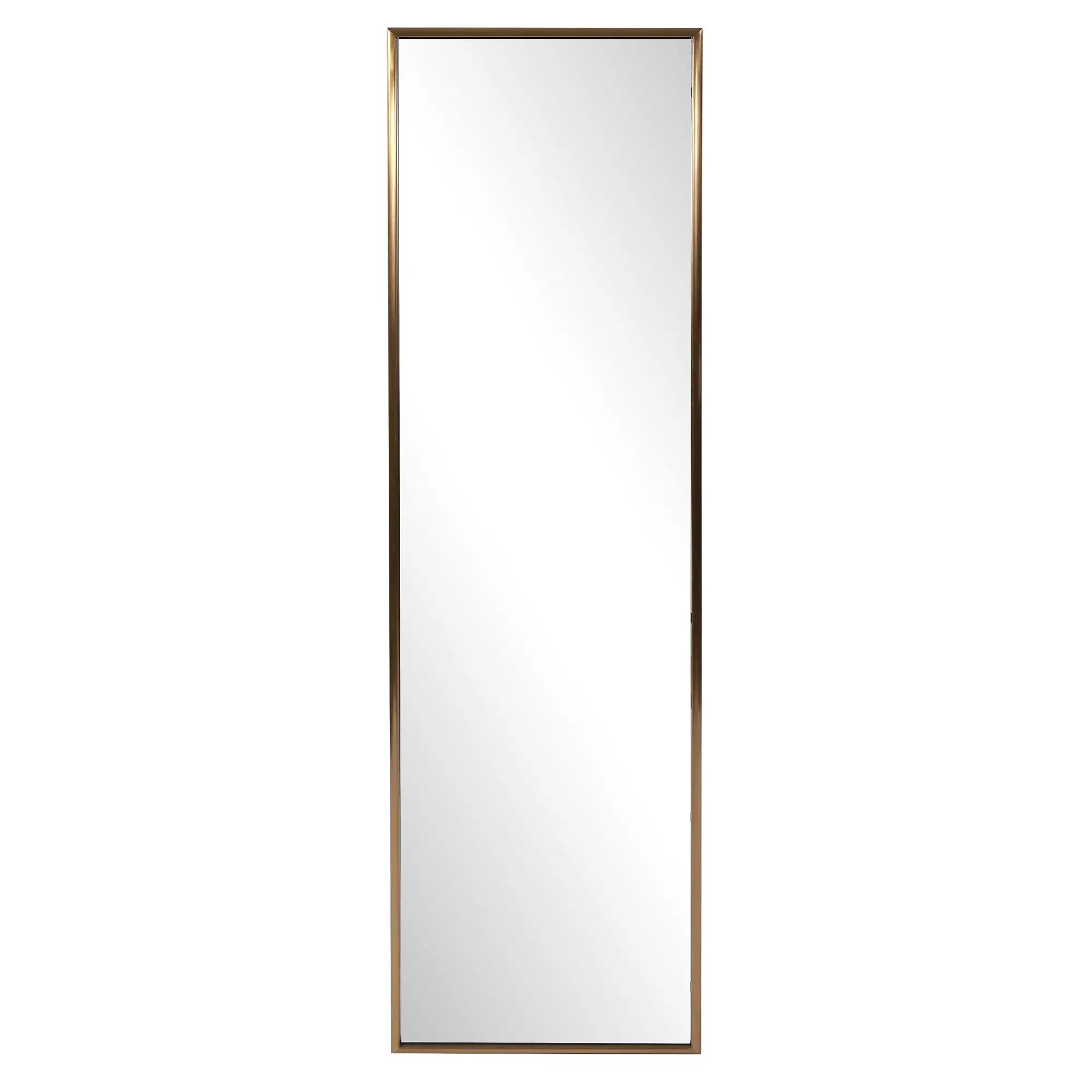 Antiqued Brushed Brass Rectangular Full Length Wall Mirror