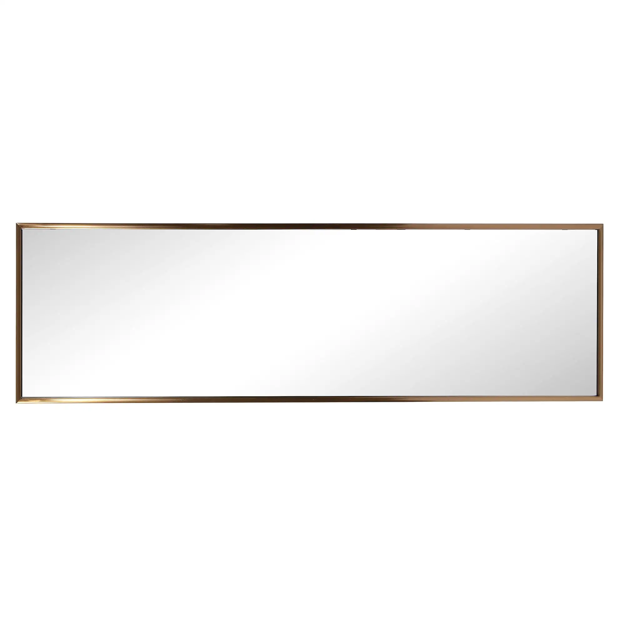 Antiqued Brushed Brass Rectangular Full Length Wall Mirror