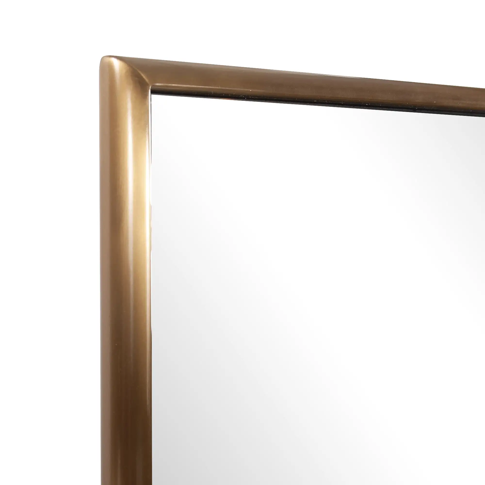 Antiqued Brushed Brass Rectangular Full Length Wall Mirror