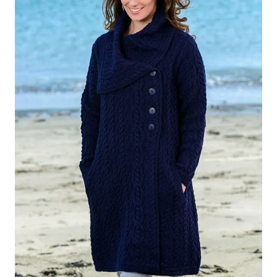 Aran Button Cardigan Coat [3 Colors]