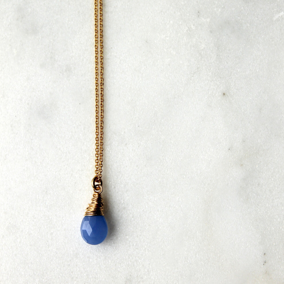 Blue Chalcedony Gemstone Necklace