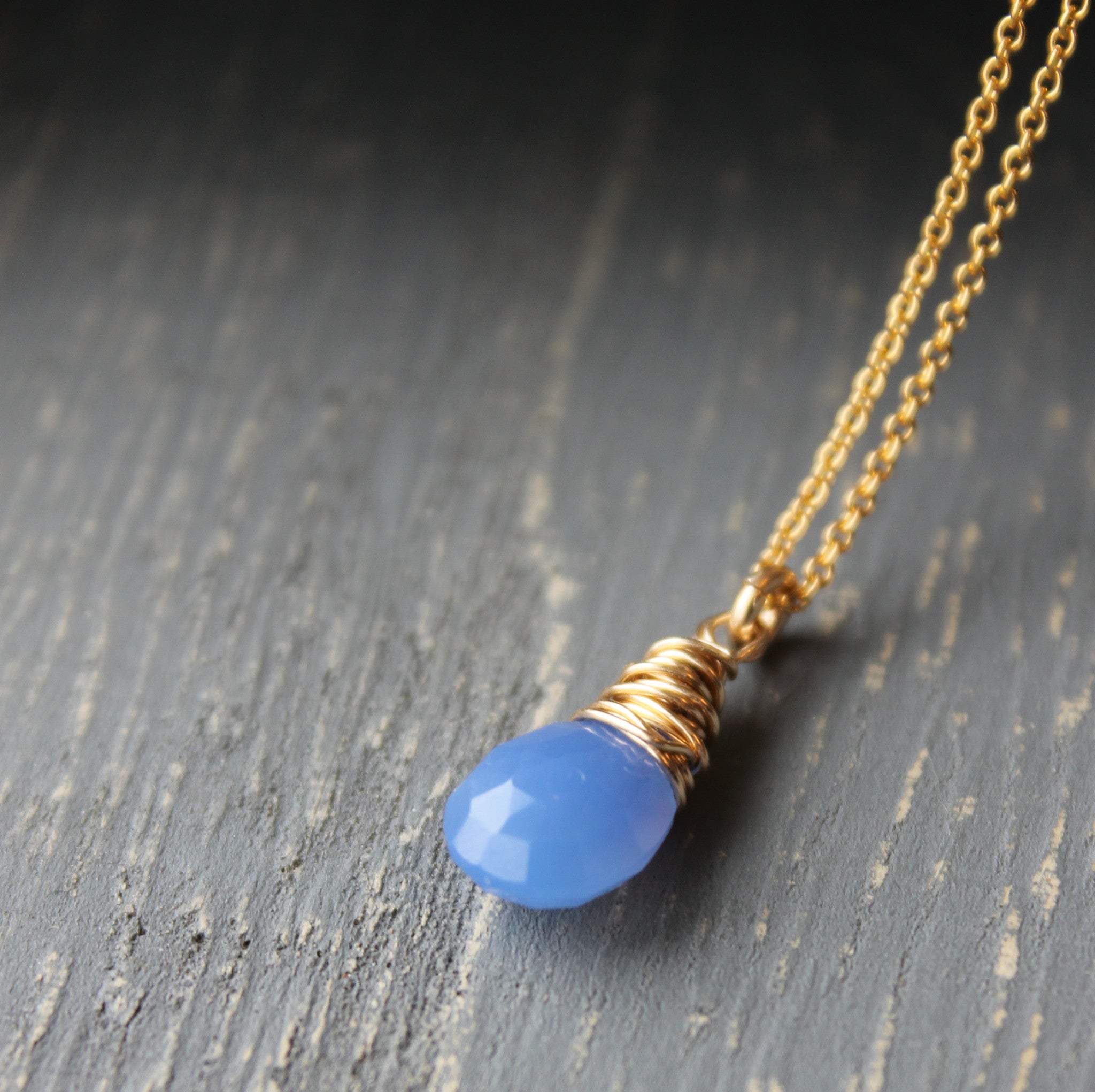 Blue Chalcedony Gemstone Necklace