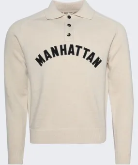 Bode Manhattan Polo Sweater Cream