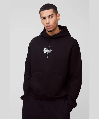 boohoo Mens Floral Graphic Hoodie