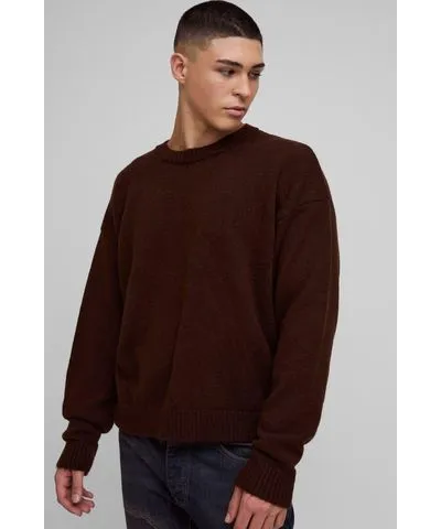 boohooMAN Mens Oversized Boxy Brushed Knitted Sweater