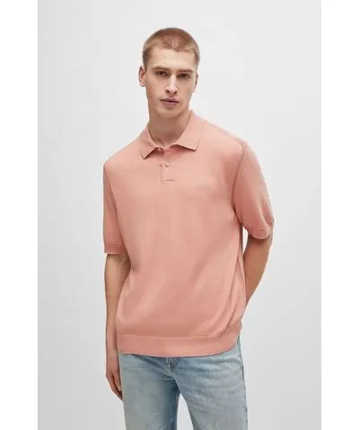 Boss Short-sleeved polo sweater with embroidered logo