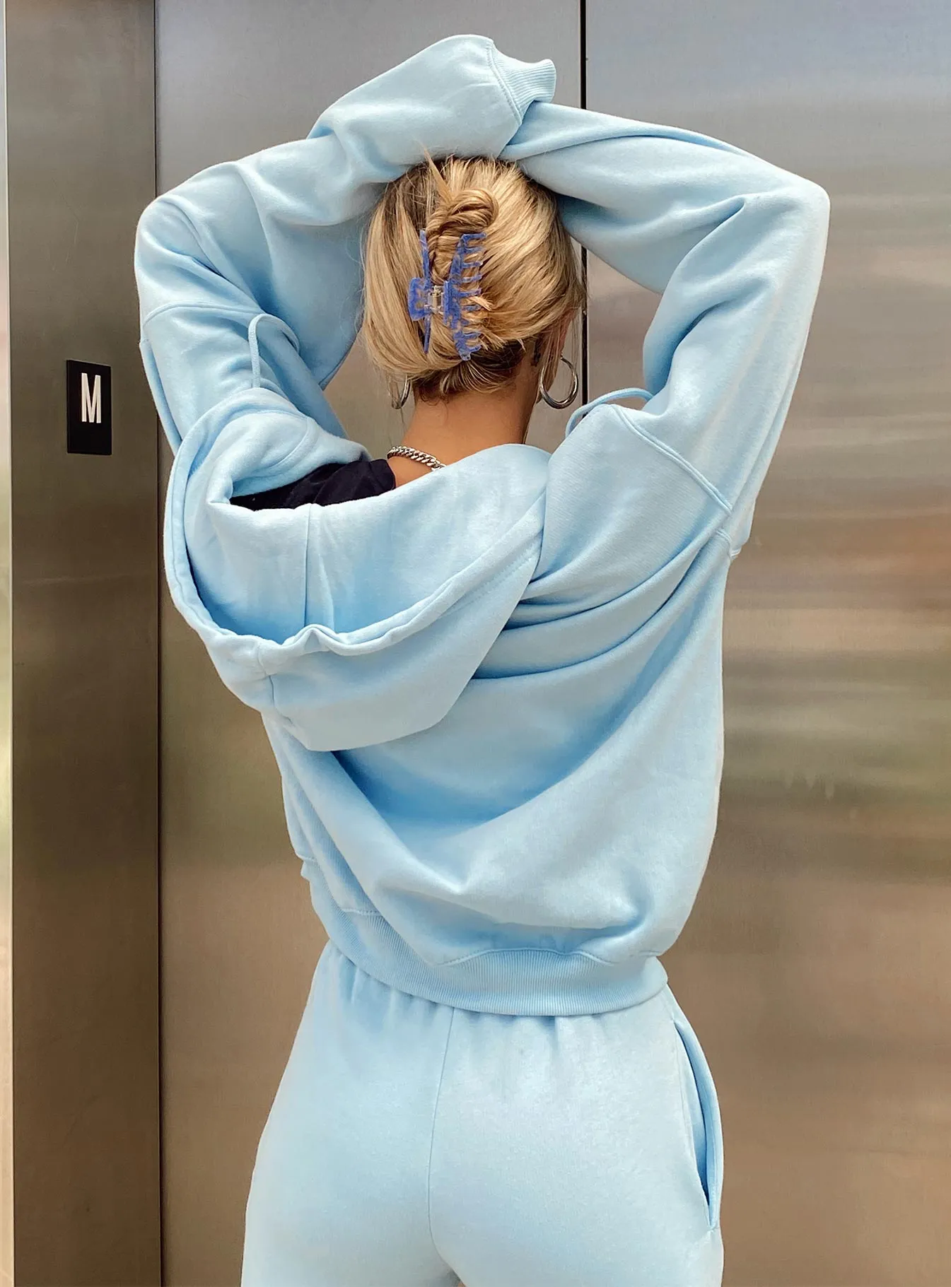 Calder Zip Hoodie Baby Blue