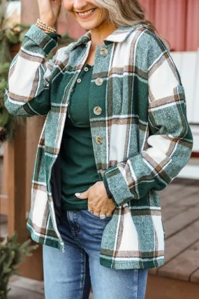 Campfire Nights Plaid Jacket- Hunter Green