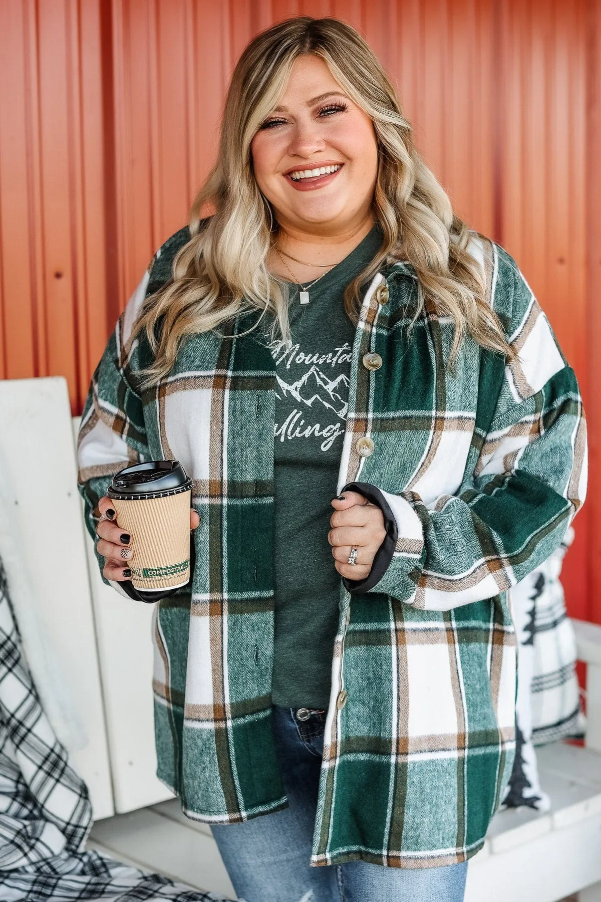 Campfire Nights Plaid Jacket- Hunter Green