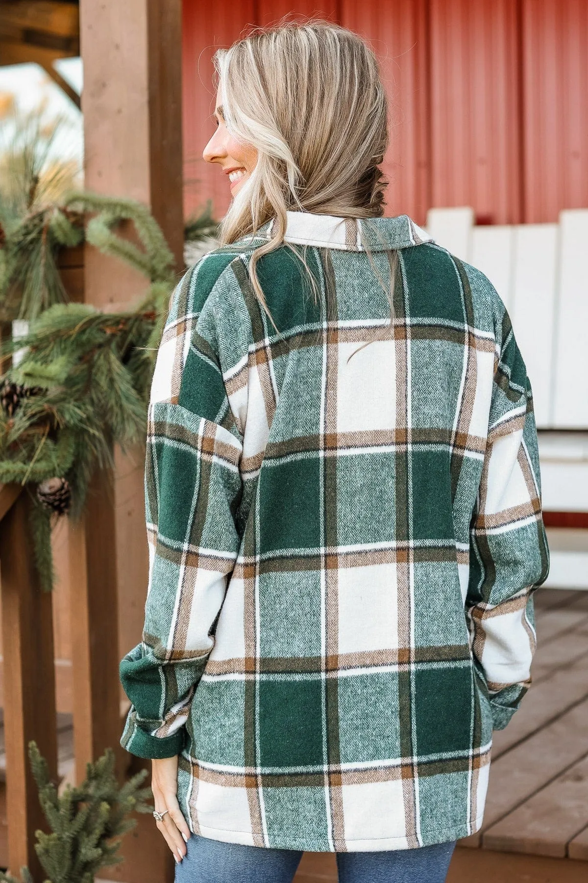 Campfire Nights Plaid Jacket- Hunter Green