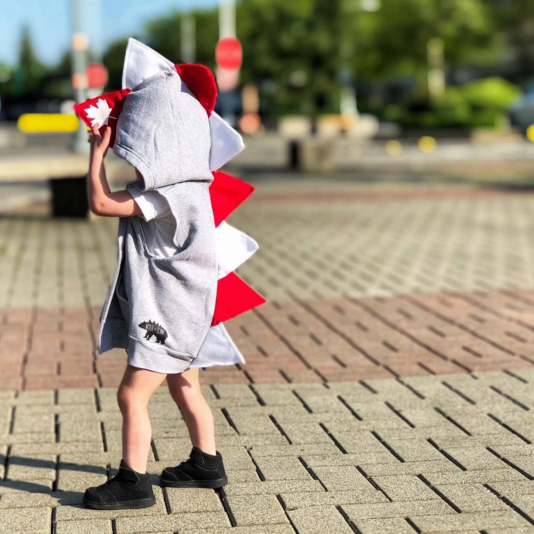 Canada Day Baby Toddler Kids Dino Hoodie - Oh Canada!