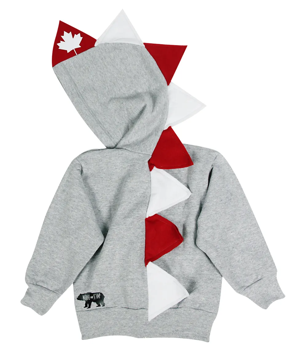 Canada Day Baby Toddler Kids Dino Hoodie - Oh Canada!