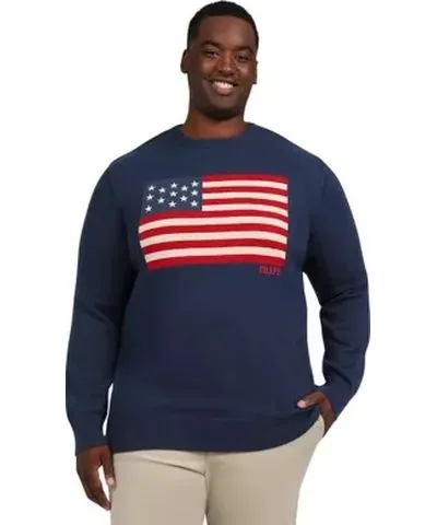 Chaps Men's Big & Tall Cotton Twist Flag Graphic Sweater