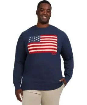 Chaps Men's Big & Tall Cotton Twist Flag Graphic Sweater