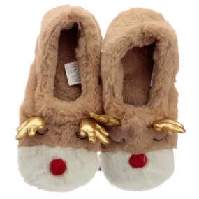 Christmas Reindeer Microwavable Heat Wheat Pack Slippers XSLIP25