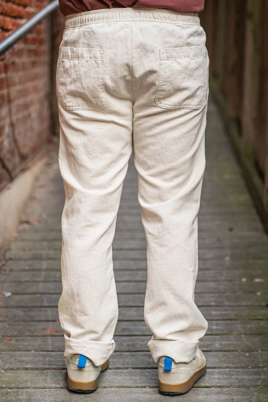 C.O.F. Drawstring Pants - Light Cotton Linen Ecru