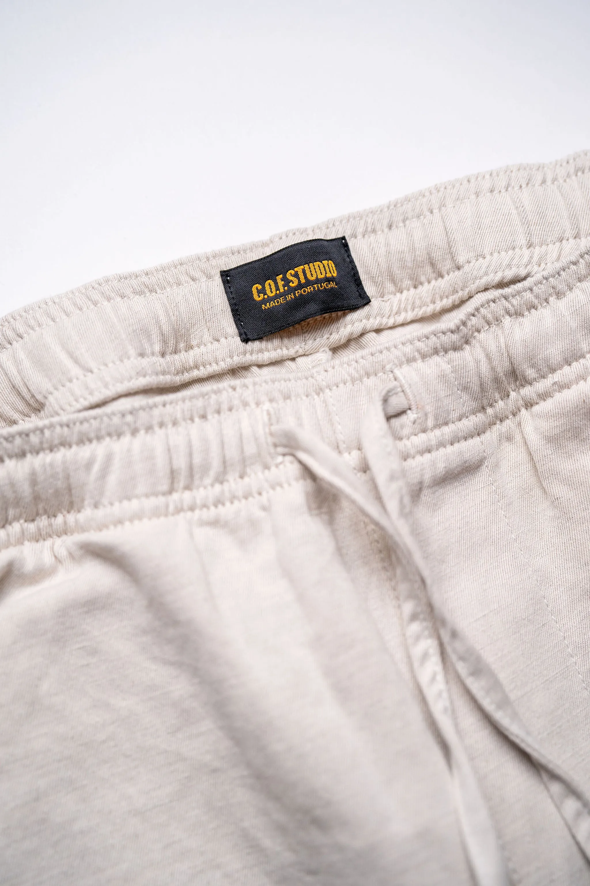 C.O.F. Drawstring Pants - Light Cotton Linen Ecru