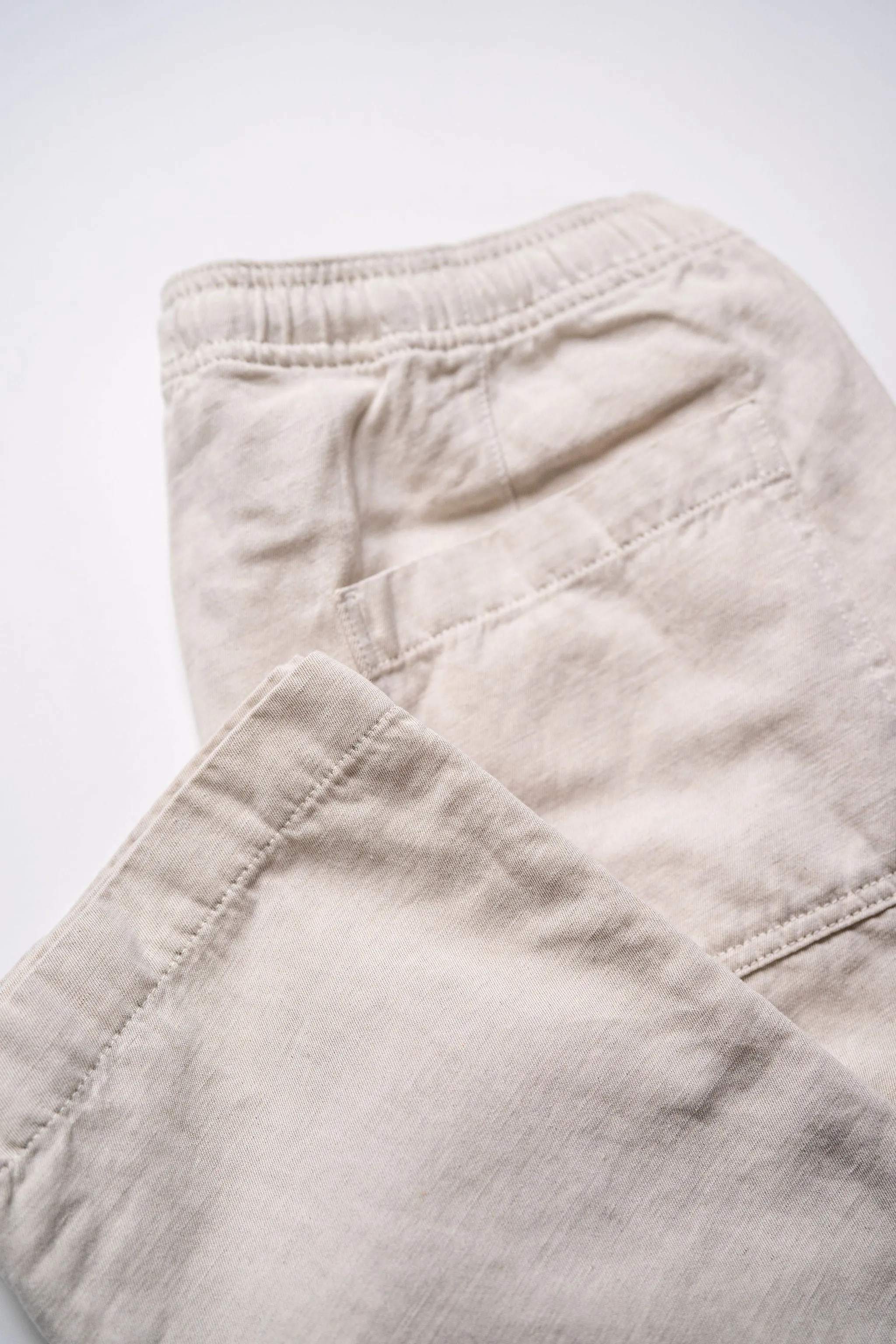 C.O.F. Drawstring Pants - Light Cotton Linen Ecru