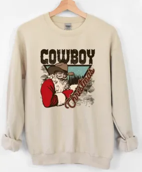 Cowboy Christmas Crewneck Sand