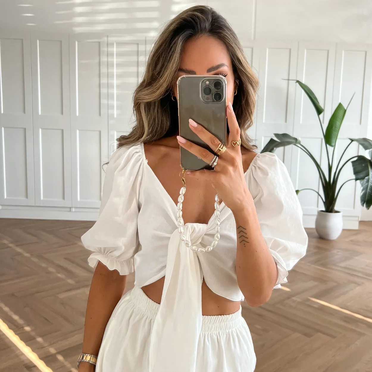 Creme Linnen Off Shoulder - Top