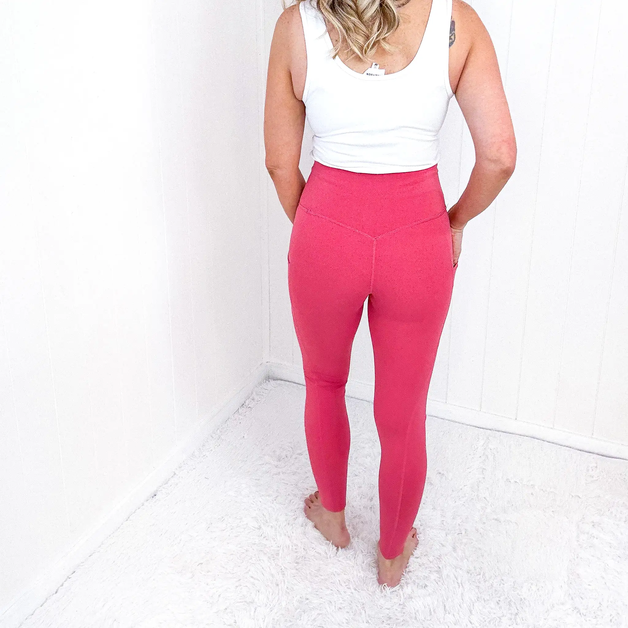 Desert Rose Wide Waistband Full Length Legging with Pockets