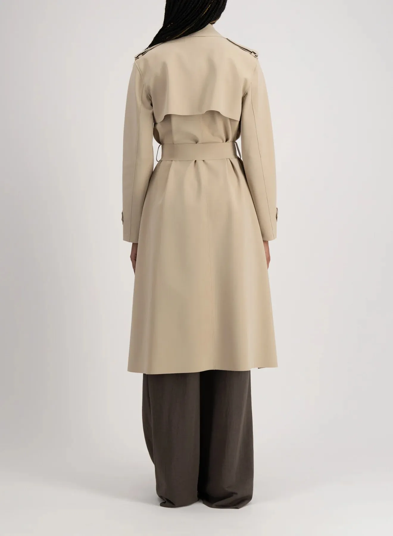 Double Vent Trench Coat Scuba - Sand