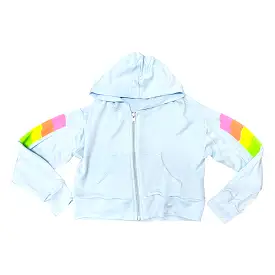 FBZ Neon Side Stripe Blue Zip Up Hoodie