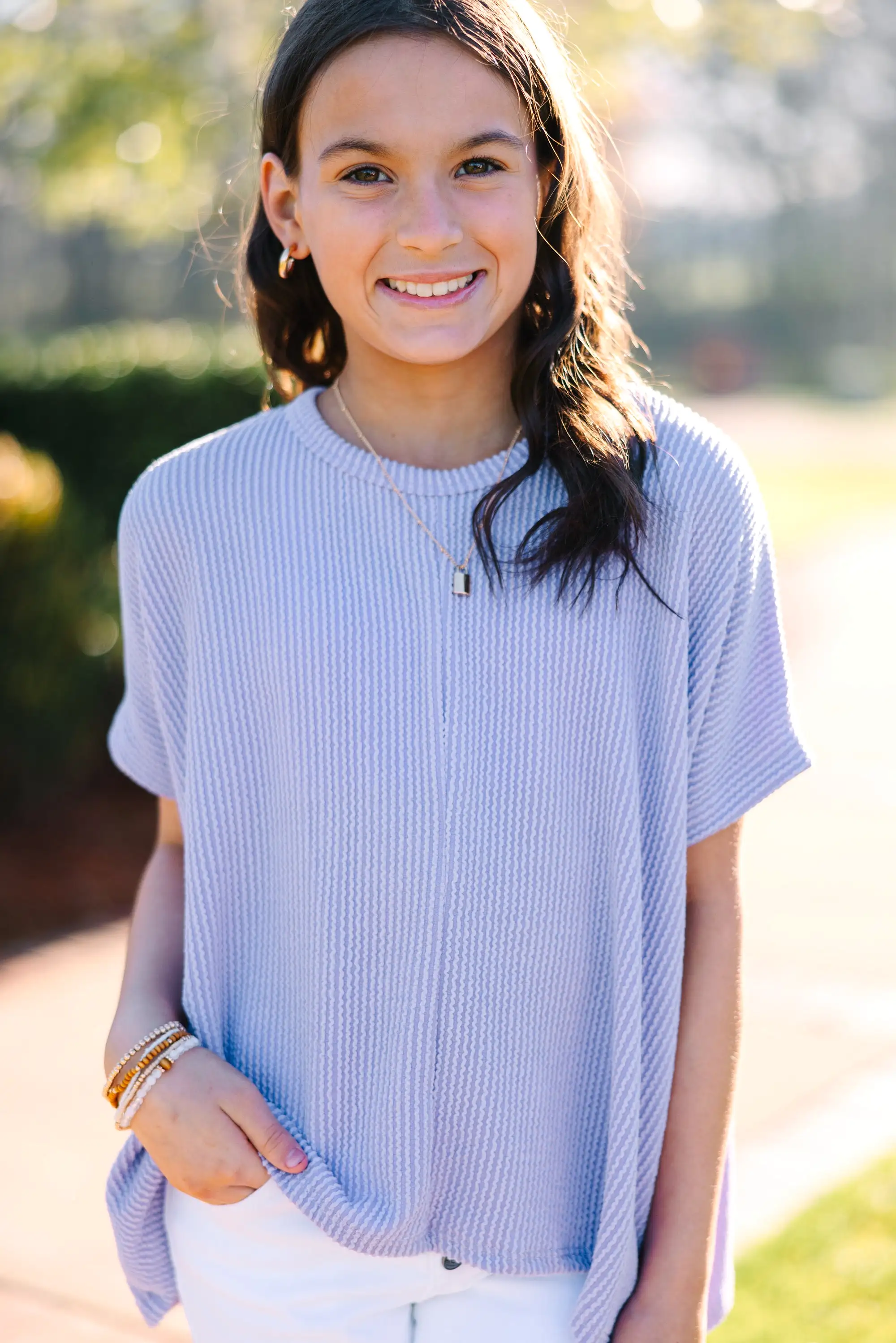 Girls: Confident Decisions Lavender Purple Ribbed Top