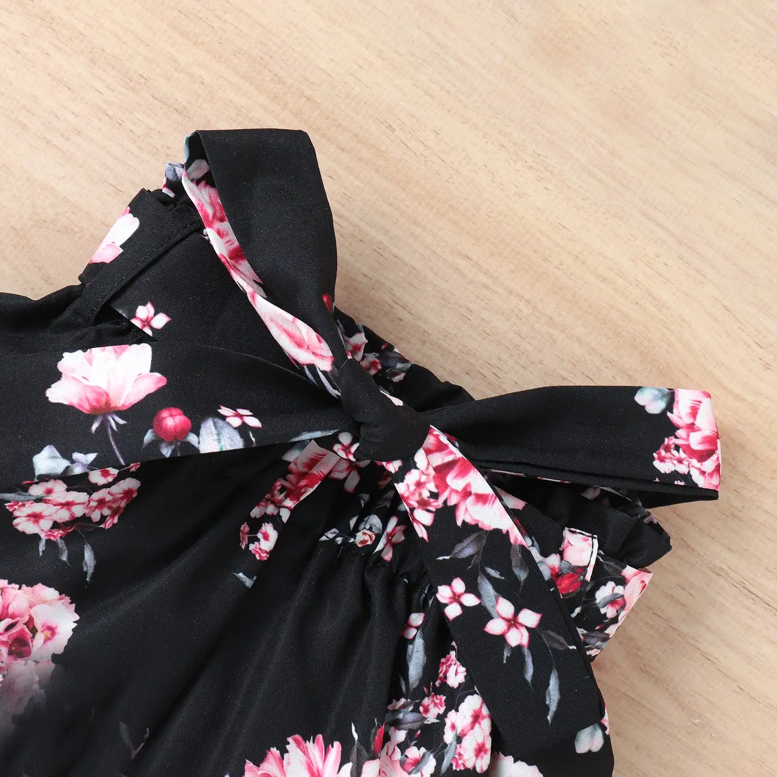 Girls Ribbed Top+Floral Print Short Set