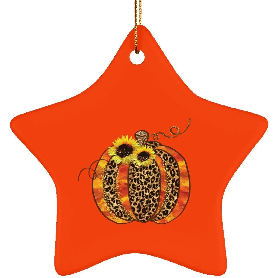 Halloween Pumpkin Theme Ceramic Star Ornament, Halloween Decoration, Halloween Pendant Necklace, Halloween Pumpkin Design