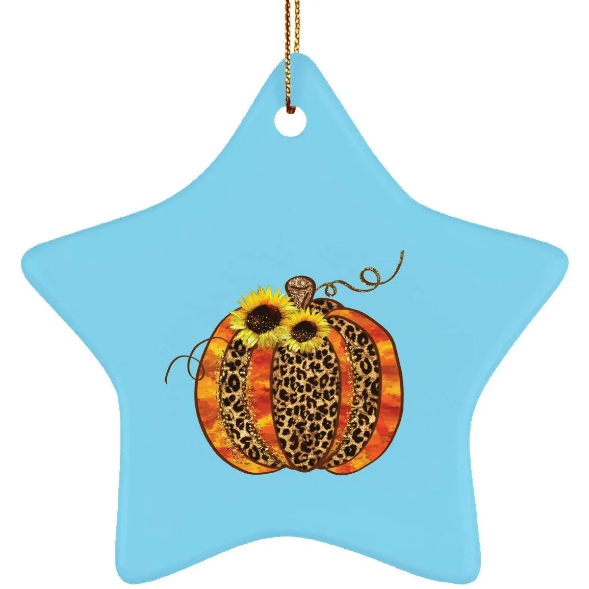 Halloween Pumpkin Theme Ceramic Star Ornament, Halloween Decoration, Halloween Pendant Necklace, Halloween Pumpkin Design