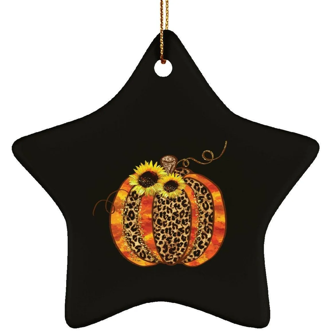 Halloween Pumpkin Theme Ceramic Star Ornament, Halloween Decoration, Halloween Pendant Necklace, Halloween Pumpkin Design