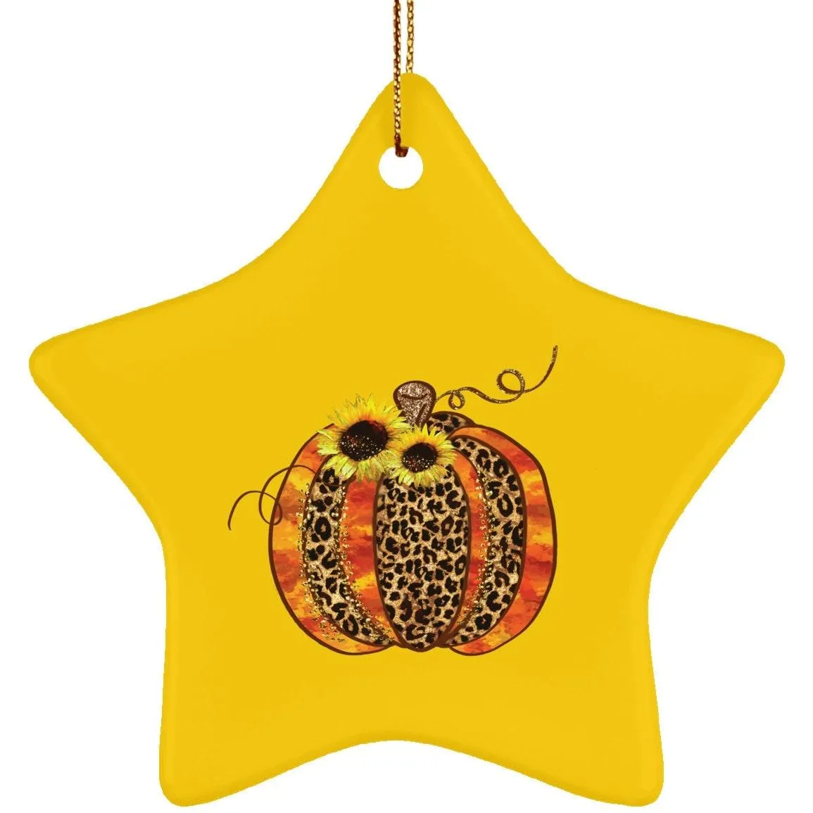 Halloween Pumpkin Theme Ceramic Star Ornament, Halloween Decoration, Halloween Pendant Necklace, Halloween Pumpkin Design