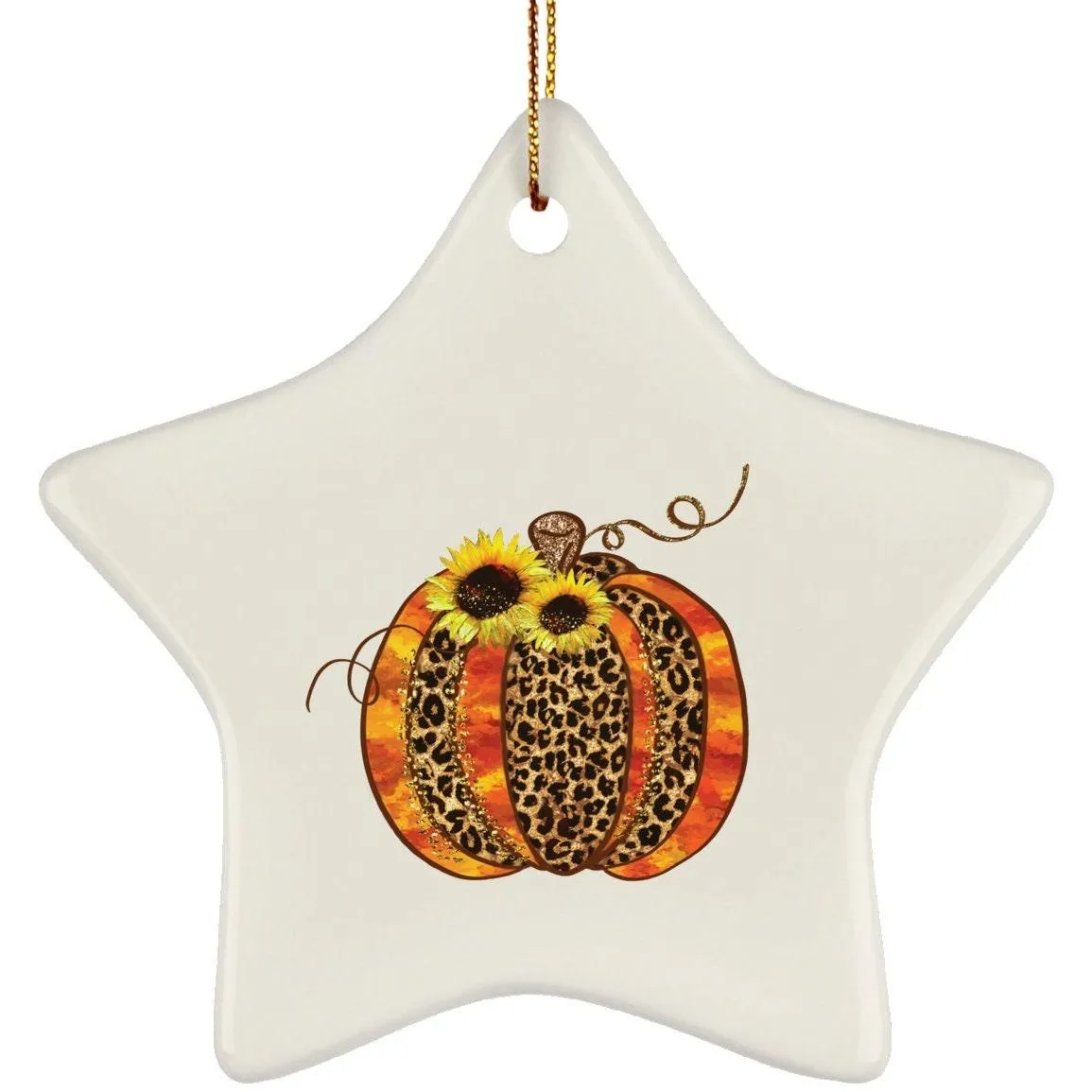 Halloween Pumpkin Theme Ceramic Star Ornament, Halloween Decoration, Halloween Pendant Necklace, Halloween Pumpkin Design