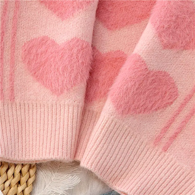 heart print oversized sweater - Cupcake