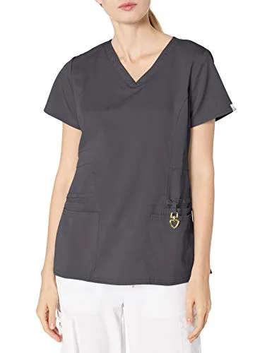 HeartSoul 20972A Scrubs Women's Head Over Heels Beloved V-Neck Top