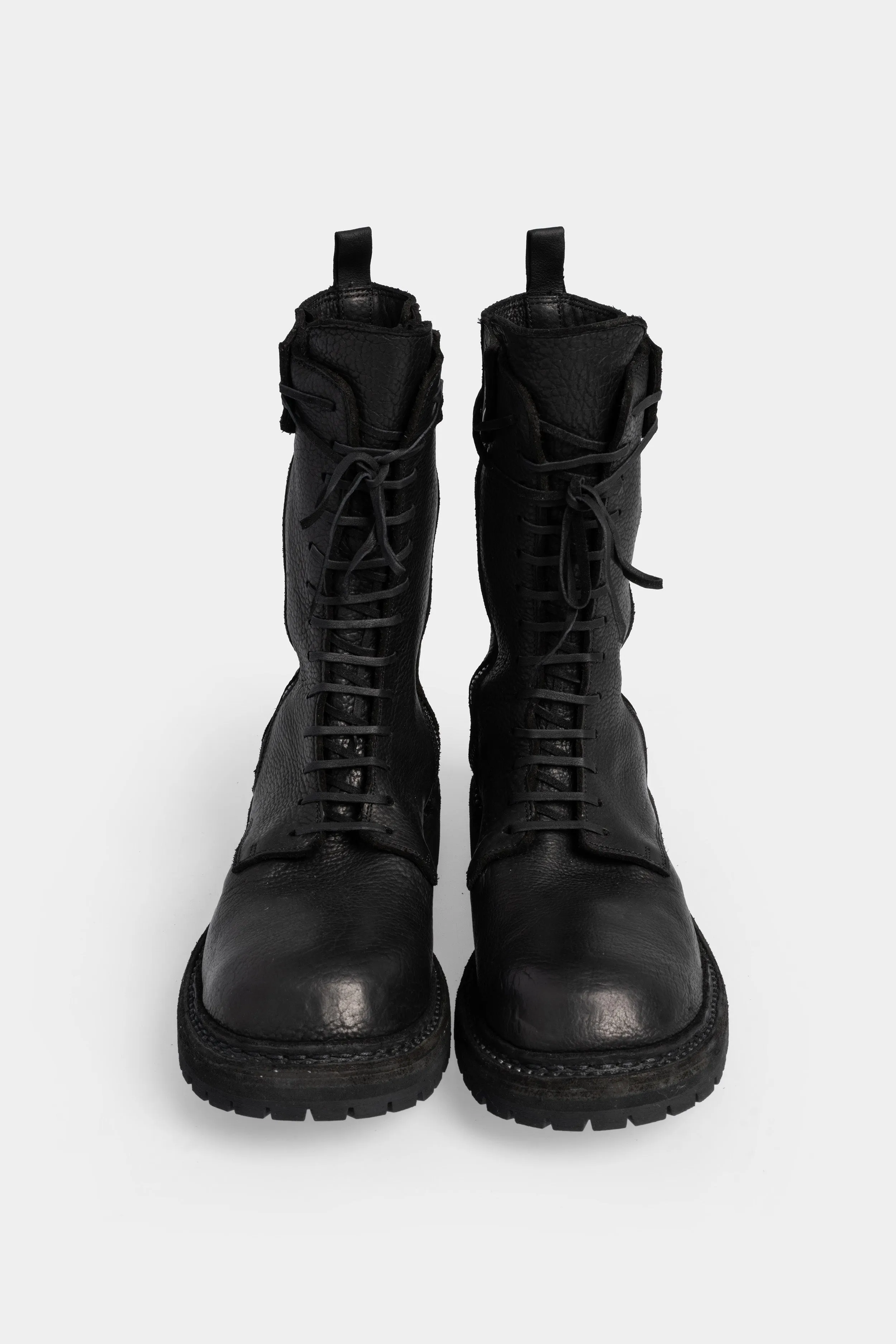 High laced combat zip boots | ER01V