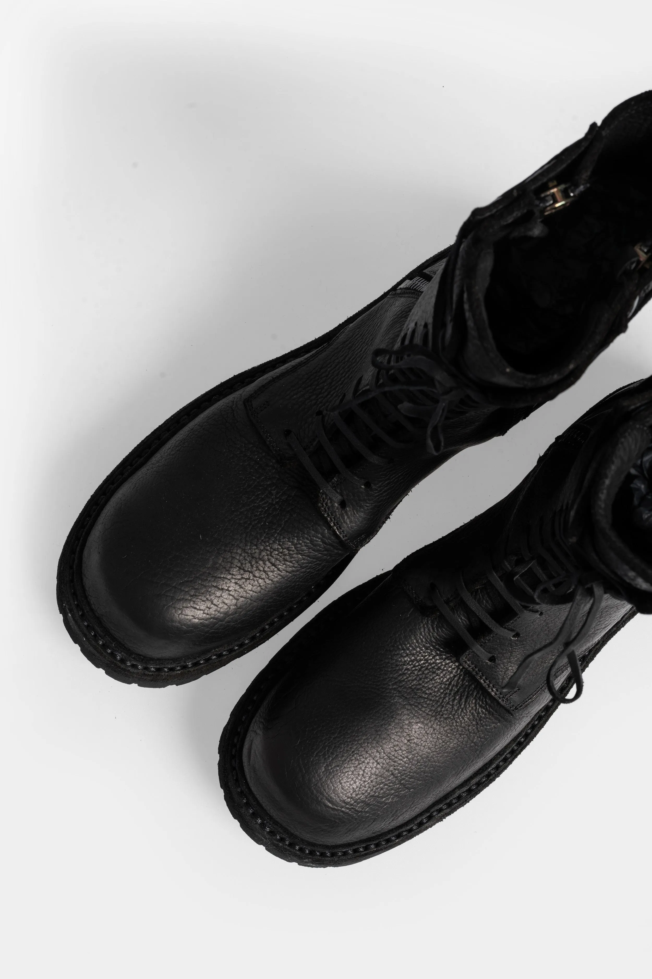 High laced combat zip boots | ER01V