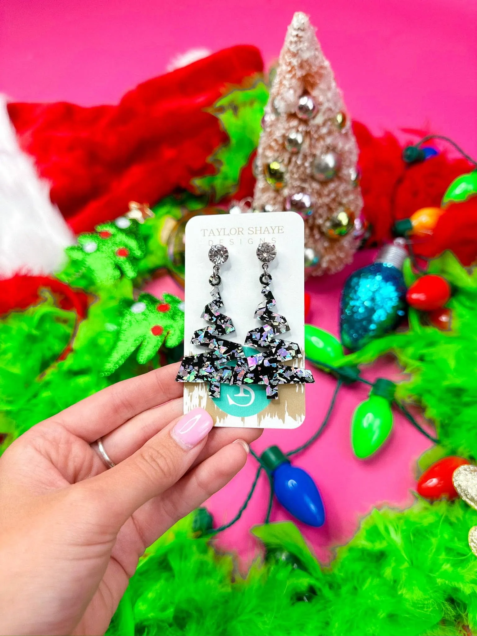 Holy Night Christmas Tree Earrings