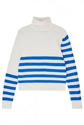 Invert Stripe Roll Collar Sweater    