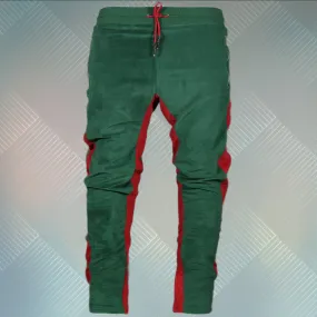 Italian Colorway Inspired Italian Fashion Green Red Stripe Snake and Bees Velour Track Pants