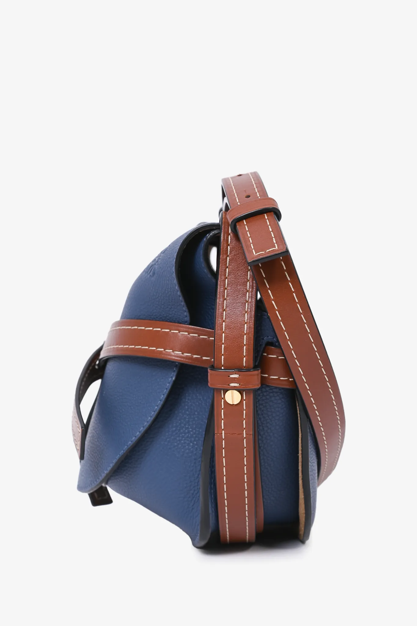 Loewe 2018 Blue/Tan Leather Small Gate Bag