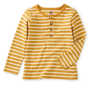 Long Sleeve Henley Baby Top - Peanut - FINAL SALE