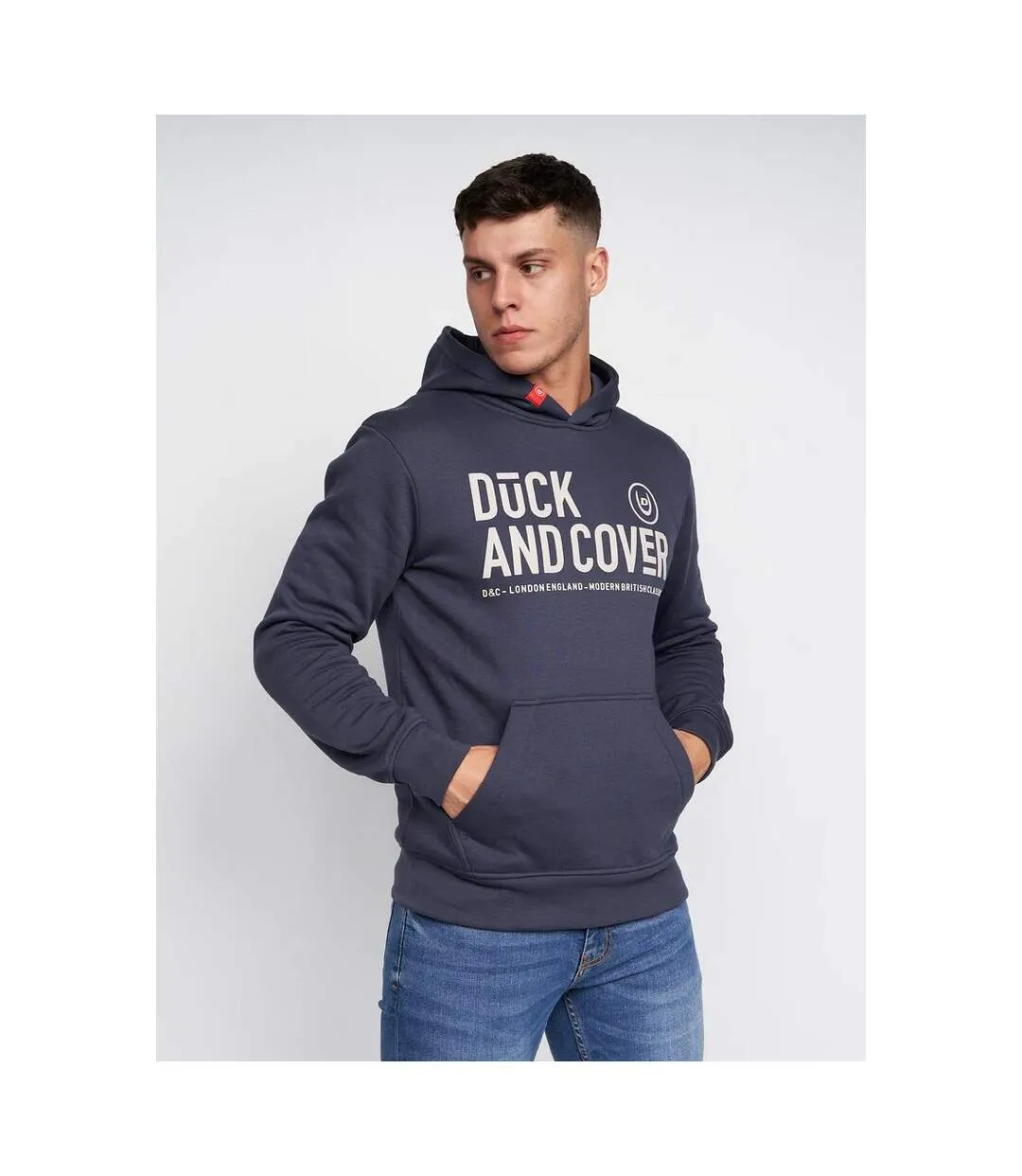 Mens hillman hoodie navy Duck and Cover