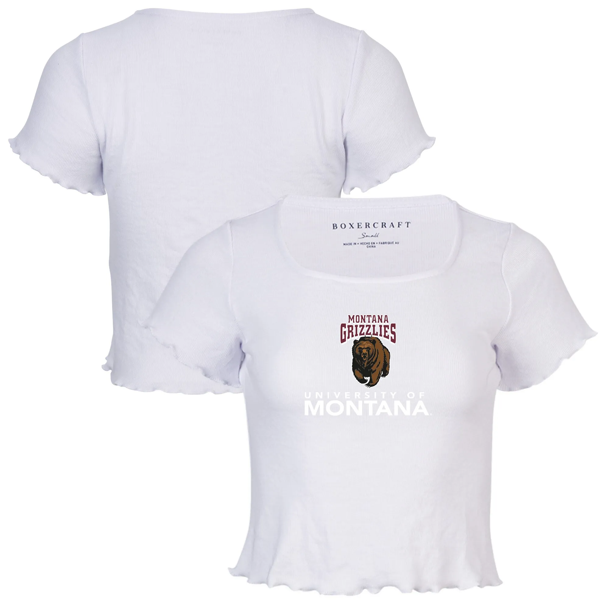 Montana Grizzlies Women's White Baby Top T-Shirt